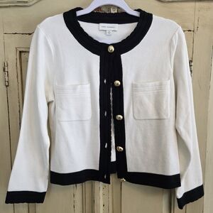 Chic White and Black Cardigan Jacket NWOT